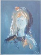 Portrait mit Blume im Haar, 40x30 cm 